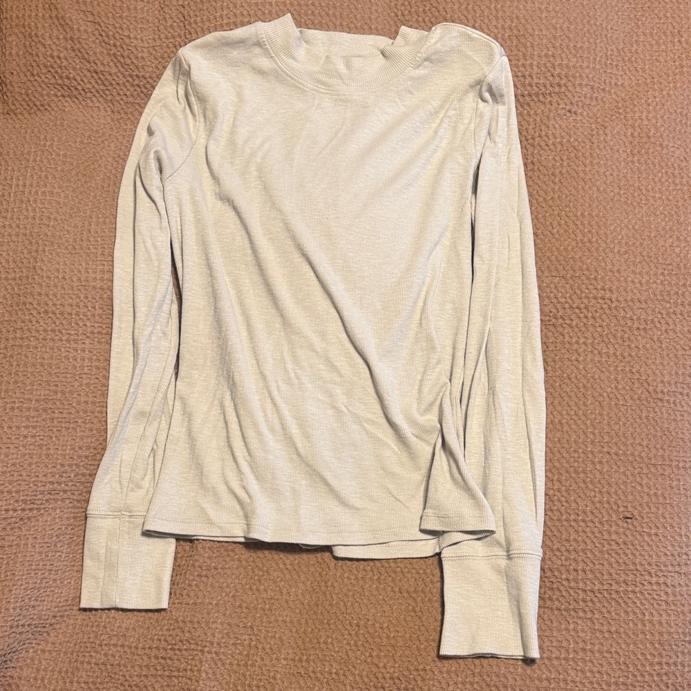 GAP Women's Long Sleeve Crew Top - Light Beige